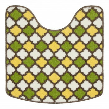 【メーカー直送（大型）】カキウチ SELECT JUST FIT モロッカン トイレマット アースグリーン 60×60cm【お寄せ品、返品キャンセル不可。欠品終売時連絡あり】