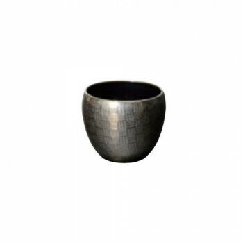 Buddhist Altar Ritual Articles - 篭(かご)市松模様 茶湯器 有田焼 プラチナシルバー 32C8007400072【お寄せ品、返品キャンセル不可。欠品終売時連絡あり】