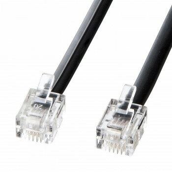 サンワサプライ モジュラーケーブル ブラック 5m TEL-N1-5BKN2【お寄せ品、返品キャンセル不可。欠品終売時連絡あり】