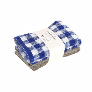 Towel - Coordi Hours フェイスタオル2枚組 ネイビー・チャコールグレー CDZG-03-(5)【お寄せ品、返品キャンセル不可。欠品終売時連絡あり】