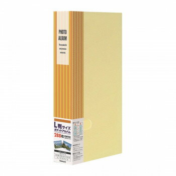 【直送品】ナカバヤシ　フォトホルダー288　ポケットアルバム　ストライプ　イエロー　PHE3288A-Y【お寄せ品、返品キャンセル不可。欠品終売時連絡あり】
