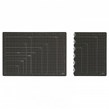 ナカバヤシ　折りたたみカッターマット両面粘土板A3/ブラック　CTMO-A3W-D【お寄せ品、返品キャンセル不可。欠品終売時連絡あり】
