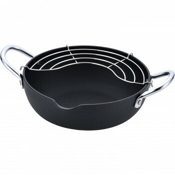 サミット工業 Summit 鉄なべ流 日本製 厚さが自慢!シリーズ 厚さが自慢!鉄の天ぷら鍋 24cm(アミ付)【お寄せ品、返品キャンセル不可。欠品終売時連絡あり】