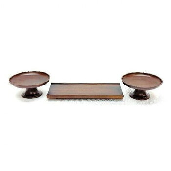 【直送品】ミニ供物台3点セット ウォールナット 3.0寸【お寄せ品、返品キャンセル不可。欠品終売時連絡あり】