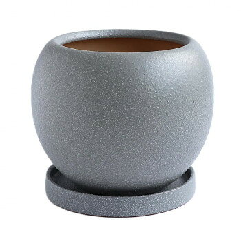 陶里 室内用鉢 皿付鉢 ロトンド グレー CF01-18GR【お寄せ品、返品キャンセル不可。欠品終売時連絡あり】