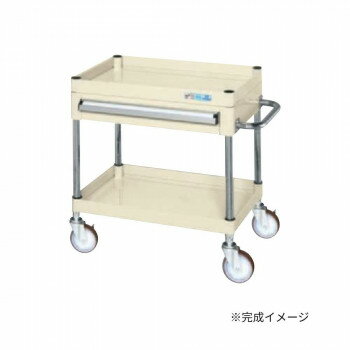 【直送品】サカエ CSパールワゴン中量タイプ 引出し付 アイボリー CSP-6062ANUI【お寄せ品、返品キャンセル不可。欠品終売時連絡あり】