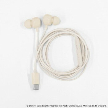 ディズニーキャラクター　リモコンマイク付き USB Type-C ステレオイヤホン くまのプーさん DNG-280PO..