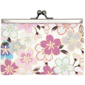 大西賢製販 Ripple がま口ジャバラカードケース (9枚収納) 桜づくし 白 GMG23-TM003【お寄せ品、返品キャンセル不可。欠品終売時連絡あり】