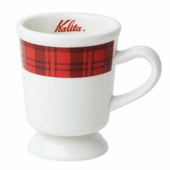 kalita(カリタ) カリタ陶器製 赤チェックレトロマグ L 73070【お寄せ品、返品キャンセル不可。欠品終売..