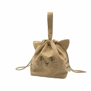 ティーライフ にゃふにゃふ ランチ巾着バッグ ブラウン 421505【お寄せ品、返品キャンセル不可。欠品終..
