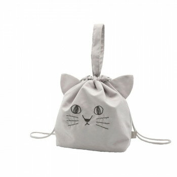 ティーライフ にゃふにゃふ ランチ巾着バッグ グレー 421506【お寄せ品、返品キャンセル不可。欠品終売..