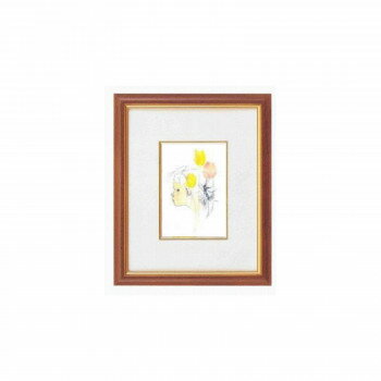 1302240 いわさきちひろインチ額タテ(ちひろ絵はがき一枚入り) 1396140・チューリップと少女【お寄せ品、返品キャンセル不可。欠品終売時連絡あり】