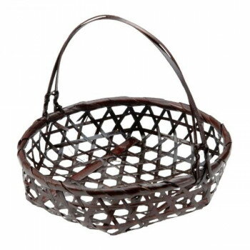 萬洋(まんよう) 溜塗り若菜篭 大 φ18 21-292【お寄せ品、返品キャンセル不可。欠品終売時連絡あり】