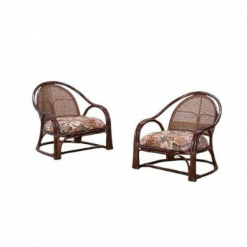 【直送品】今枝商店 Romantic Rattan 籐アームチェアー2脚組 ロータイプ TK10【お寄せ品、返品キャンセル不可。欠品終売時連絡あり】