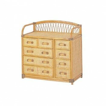 【直送品】今枝商店　Romantic Rattan　籐チェスト　9杯タイプ　W993【お寄せ品、返品キャンセル不可。欠品終売時連絡あり】