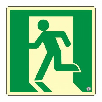 【メール便】 エルティーアイ　消防認定品 A級　高輝度蓄光式誘導標識 避難口誘導標識　縦200mm×横200mm ASN815【お寄せ品、返品キャンセル不可。欠品終売時連絡あり】