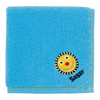 Sassyのあかちゃんえほん サッシー タオルハンカチ1P ブルー SM-9452【お寄せ品、...