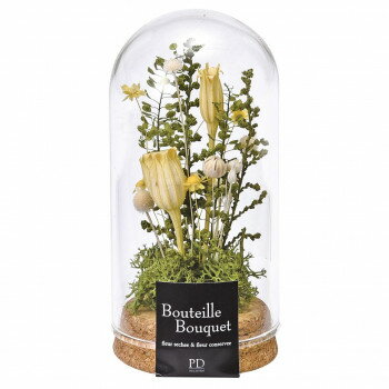 コルクガラスドーム 小花アレンジ S イエロー 57m5008100002【お寄せ品、返品キャンセル不可。欠品終売..