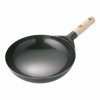 遠藤商事 SA鉄プレス木柄北京鍋 27cm APK12027【お寄せ品、返品キャンセル不可。欠品終売時連絡あり】