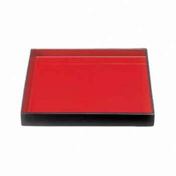 福井クラフト　9寸両面長角番重(大)黒内朱 51180370【お寄せ品、返品キャンセル不可。欠品終売時連絡あ..