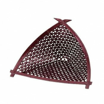 福井クラフト　8寸やすらぎ三角カゴ　茶パール 51272407【お寄せ品、返品キャンセル不可。欠品終売時連..