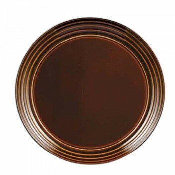 8寸ロクロ目丸トレー　栗春慶塗　15003340【お寄せ品、返品キャンセル不可。欠品終売時連絡あり】