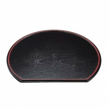 【メール便】 福井クラフト　7.5寸半月両面盆黒天朱/朱銀平目 51166510【お寄せ品、返品キャンセル不可..