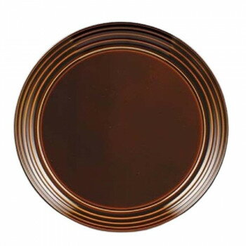 9寸ロクロ目丸トレー　栗春慶塗　15003330【お寄せ品、返品キャンセル不可。欠品終売時連絡あり】