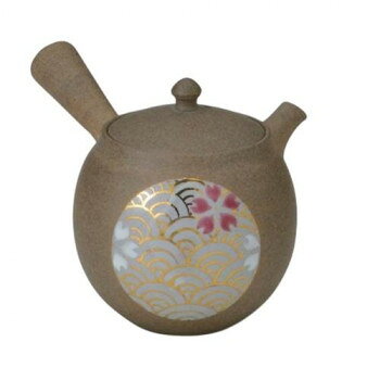 焼〆 急須錦 波桜 Y4019【お寄せ品、返品キャンセル不可。欠品終売時連絡あり】