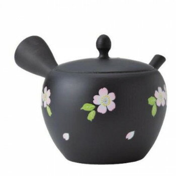 玉光黒長丸桜 急須 Y362【お寄せ品、返品キャンセル不可。欠品終売時連絡あり】