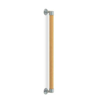 シロクマ　丸棒手すり シルバー/Lオーク BR-516　600mm【お寄せ品、返品キャンセル不可。欠品終売時連絡あり】