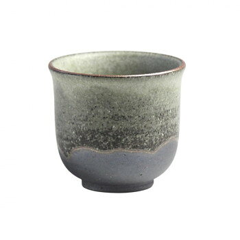 陶里 信楽焼 茶器 萌黄掛分湯呑 W415-04【お寄せ品、返品キャンセル不可。欠品終売時連絡あり】