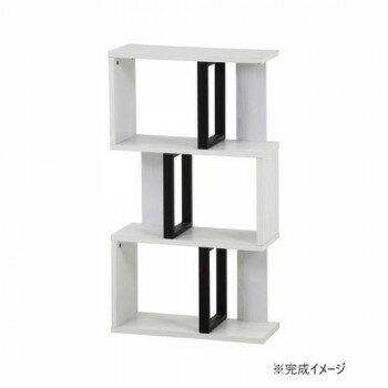 【メーカー直送（大型）】不二貿易 C/D:52280 S字ディスプレイラック 3段 オークWH【お寄せ品、返品キャンセル不可。欠品終売時連絡あり】