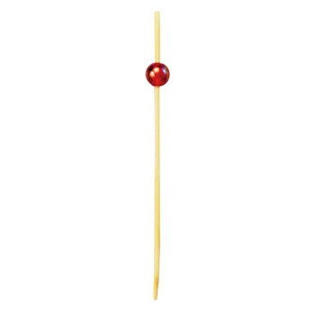 神堂 ビーズピックス 赤 7cm 50本 カラフルなビーズ珠をあしらったピック 飾り串 9...