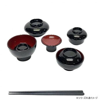 【直送品】仏膳用お椀10点セット(箸付き) 黒内朱 大【お寄せ品、返品キャンセル不可。欠品終売時連絡あり】