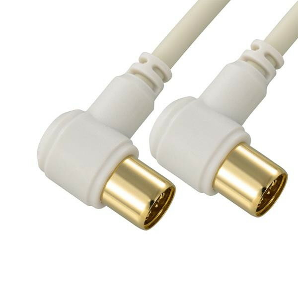 OHM TV接続ケーブル 2C 4K8K対応 L-L型 3m ANT-C3S2LL-W【お寄せ品、返品キャンセル不可。欠品終売時連絡あり】