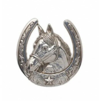 【メール便】 トロフィースタイルバックル ホースヘッド ニッケル 1ヶ PI78207-05【お寄せ品、返品キャンセル不可。欠品終売時連絡あり】