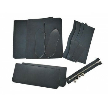 ロングウォレットキットB(小銭入ファスナー式、カード横型) 黒 Pkit108-02【お寄せ品、返品キャンセル不可。欠品終売時連絡あり】