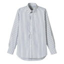 ボンマックス FB4508U ストライプ長袖シャツ ネイビー (8) サイズ:L FACEMIX【お寄せ品、返品キャンセル不可。欠品終売時連絡あり】