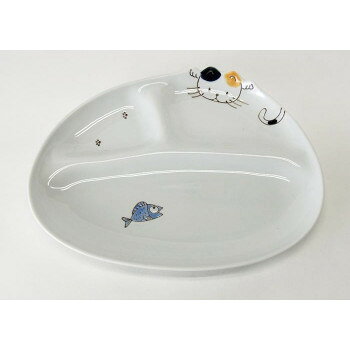 西海陶器 ねこ 仕切ミニプレート 60236【お寄せ品、返品キャンセル不可。欠品終売...