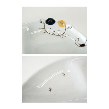 西海陶器 ねこ 仕切ミニプレート 60236【お寄せ品、返品キャンセル不可。欠品終売...