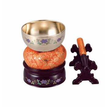 りん5点セット りん2.5寸 厚さ2mm タメ 蒔絵 鉄仙 5913461226091【お寄せ品、返品キャンセル不可。欠品..