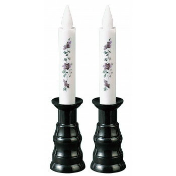 リモコン式ローソク　ゆらゆらII 1対 黒 蒔絵 鉄仙 6157000126014【お寄せ品、返品キャンセル不可。欠..