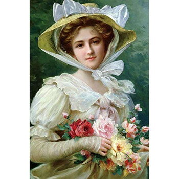 ジグソーパズル 1000ピース バラの花束を持つ貴婦人 (ヴァーノン)【お寄せ品、返品キャンセル不可。欠..