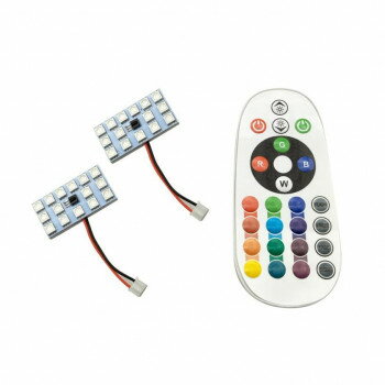 【メール便】 アークス(axs) レインボーリモコンLEDルームランプ15灯×2個レインボー GRX-788【お寄せ品、返品キャンセル不可。欠品終売時連絡あり】