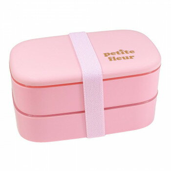 プチフルール オーバル2段ランチボックス 800ml ピンク No.03051【お寄せ品、返品キャンセル不可。欠品終売時連絡あり】