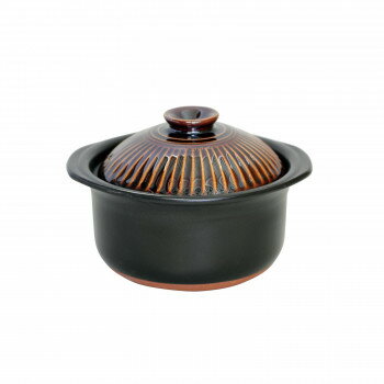 M1101 菊花ごはん鍋 炊飯鍋 飴釉 2合炊 萬古焼【お寄せ品、返品キャンセル不可。欠品終売時連絡あり】