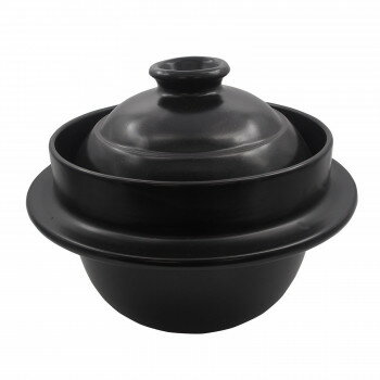 M0090 羽釜炊飯鍋 ごはん鍋 黒釉 6合炊 萬古焼【お寄せ品、返品キャンセル不可。欠品終売時連絡あり】