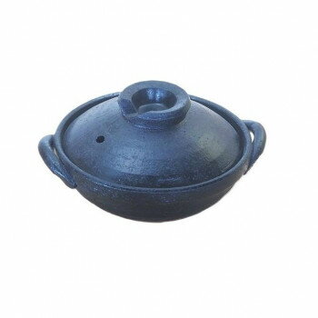 M7604 黒釉5号京鍋 萬古焼【お寄せ品、返品キャンセル不可。欠品終売時連絡あり】