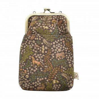 Ripple×LIBERTY がま口2WAY スマホショルダー 森と動物 ブラウン GA25-LI007【お寄せ品、返品キャンセル不可。欠品終売時連絡あり】